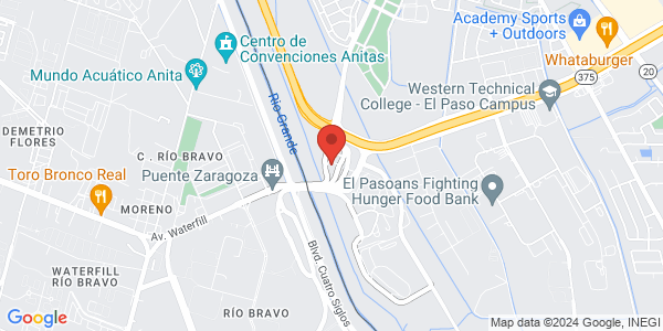 SENTRI interview location map for El Paso Enrollment Center (CJS)